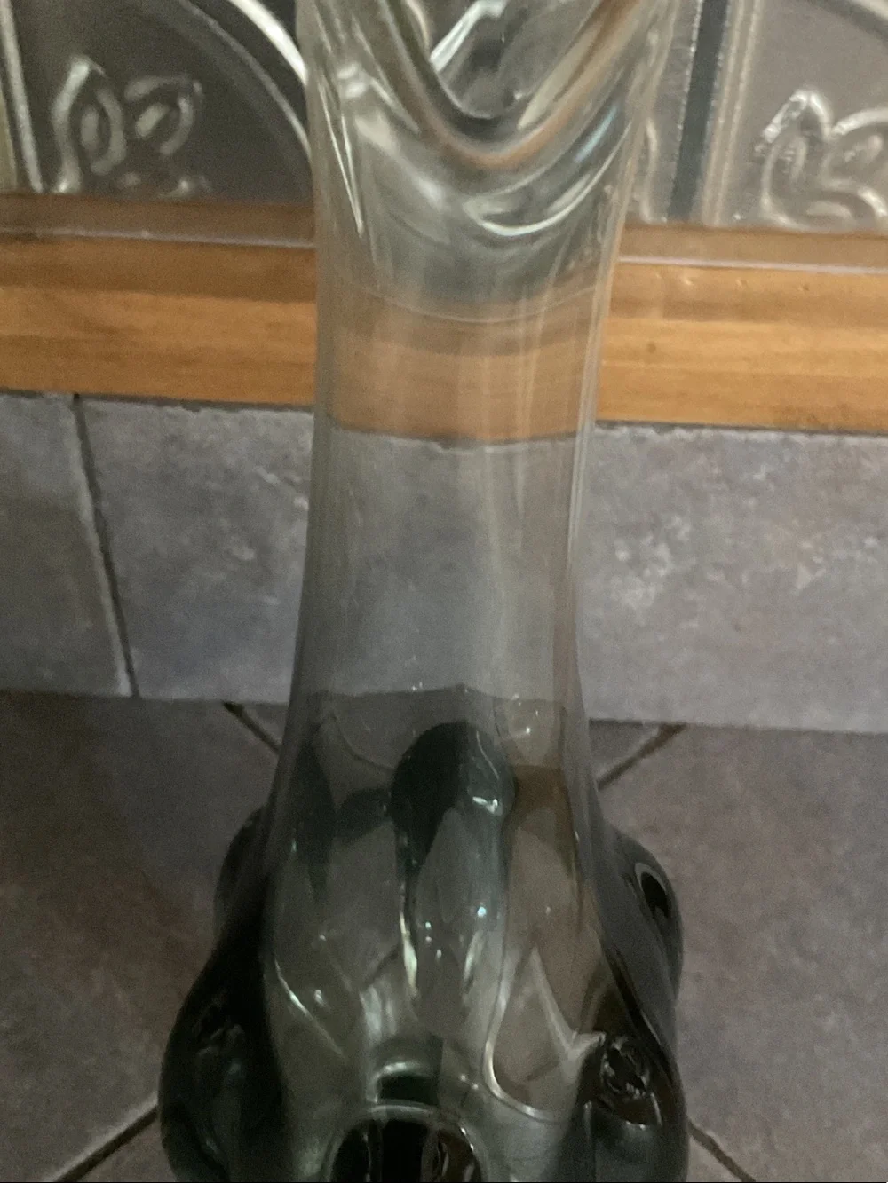 Smoky Glass Long-Neck Bud Vase by